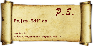 Pajzs Sára névjegykártya